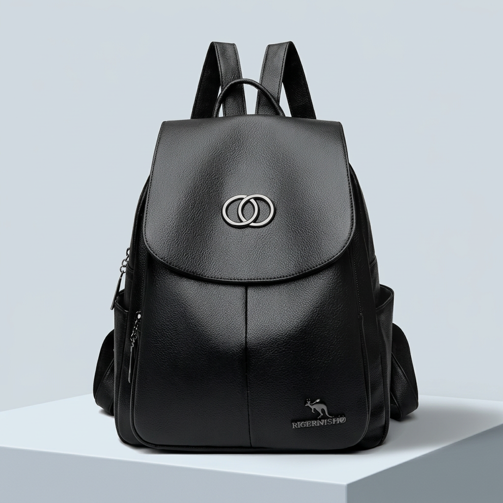 Sac à dos noir à rabat